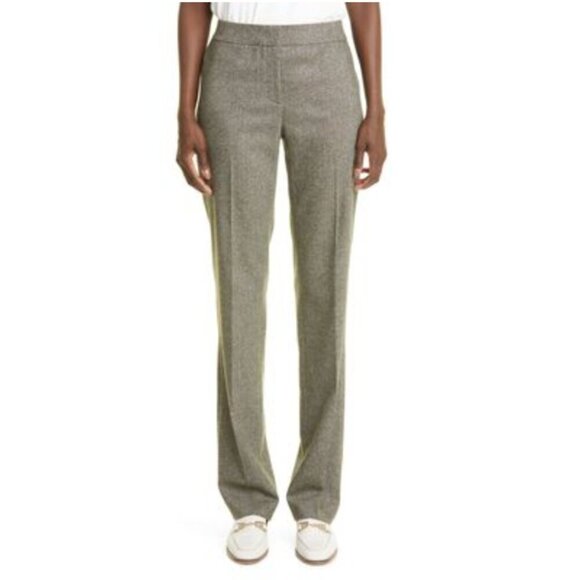Lafayette 148 Barrow Wool-Silk Crepe Pants in Grey Multi sz 2 - Picture 1 of 12